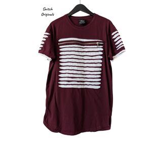 Switch Originals 2XL Burgundy Cutout Zip Front Short Sleeve Tunic Top